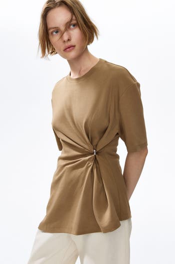 H&M Draped-detail asymmetric top | Nordstrom