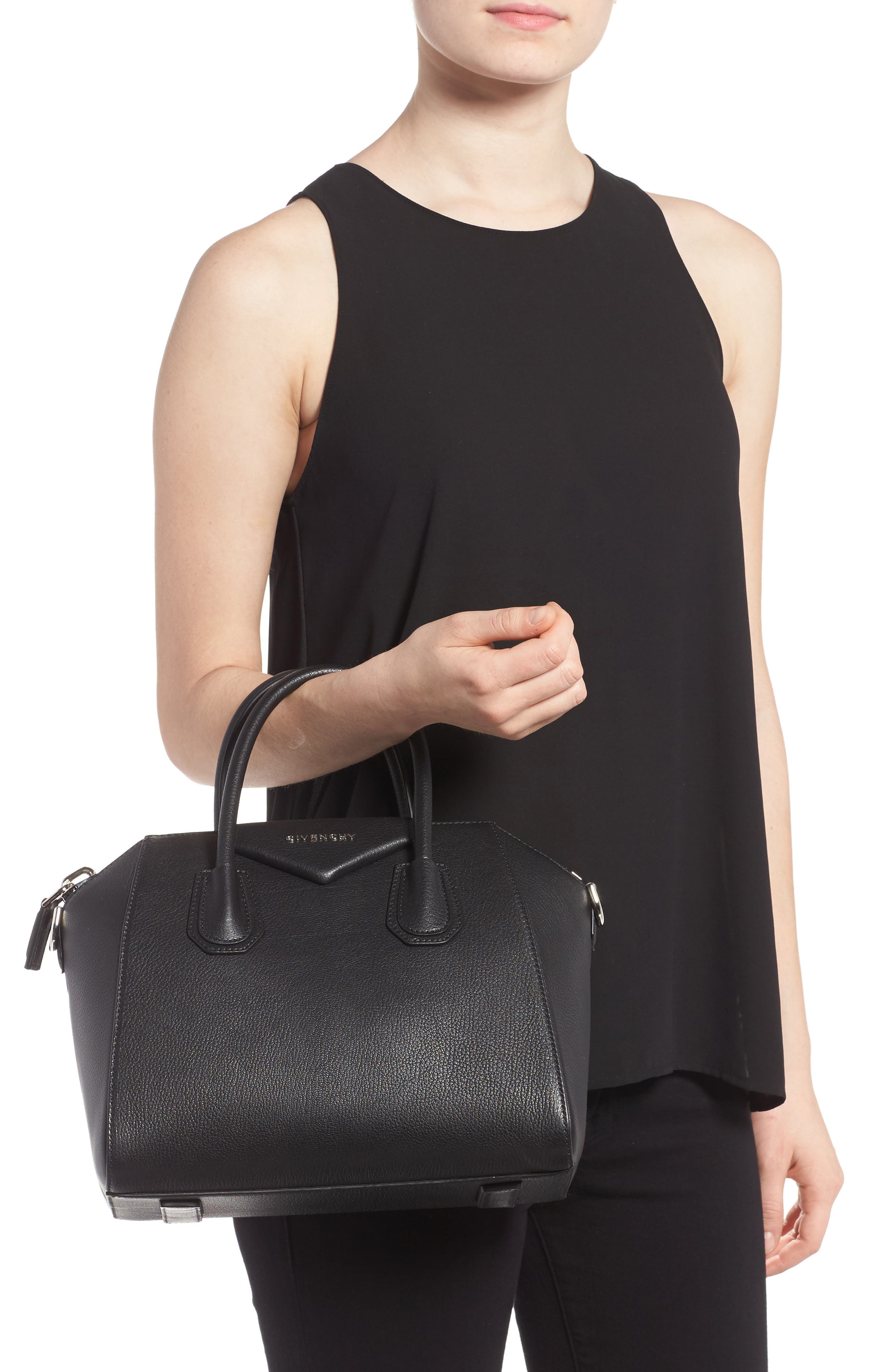Givenchy Small Antigona Leather Satchel, Alternate, color, 