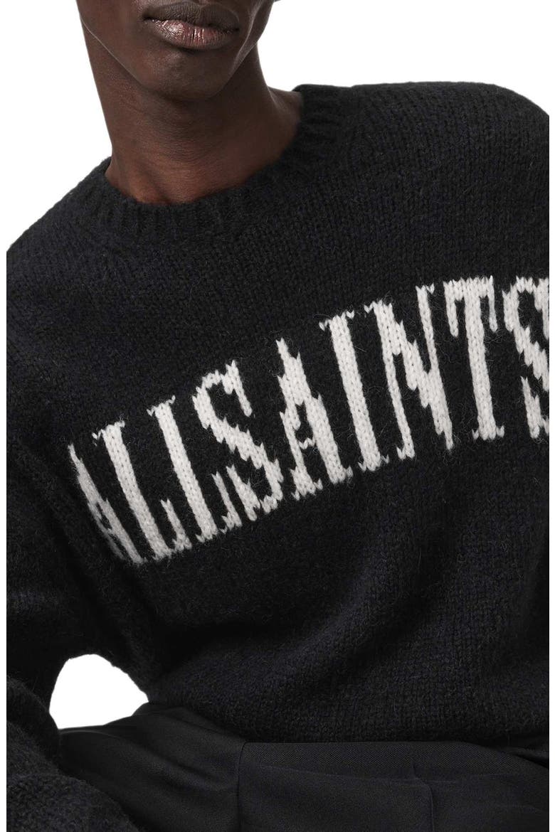 Stoke Logo Crewneck Sweater, Alternate, color, BLACK/ ECRU WHITE