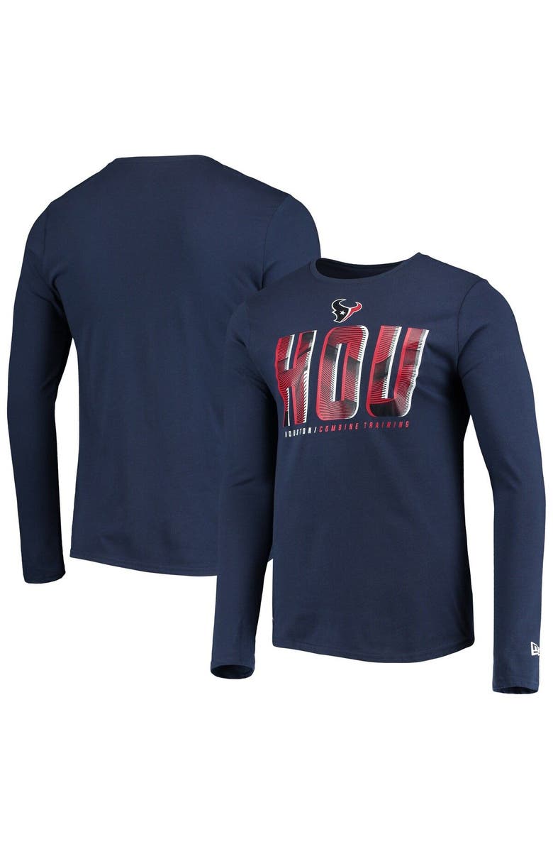 New Era Men's New Era Navy Houston Texans Combine Authentic Static Abbreviation Long Sleeve T-Shirt, Main, color, Navy
