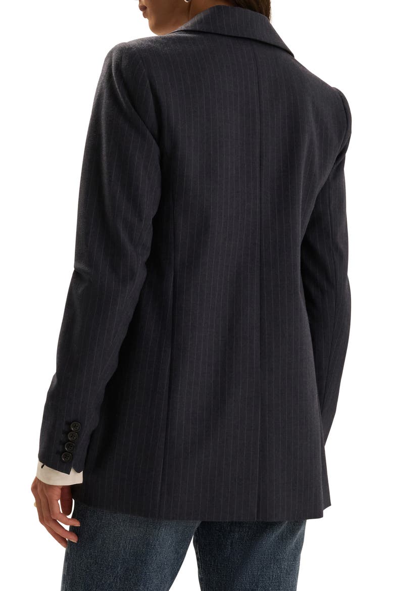 Suits You Pinstriped Double Breasted Blazer, Alternate, color, MARINE PINSTRIPE