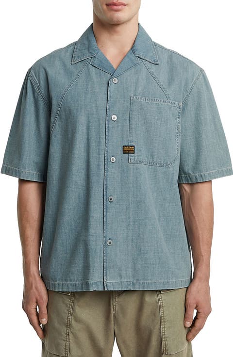 Track Relaxed Fit Organic Cotton Camp Shirt