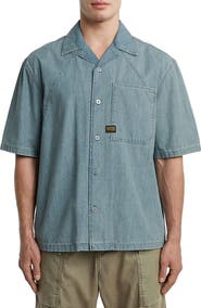 G-STAR Track Relaxed Fit Organic Cotton Camp Shirt