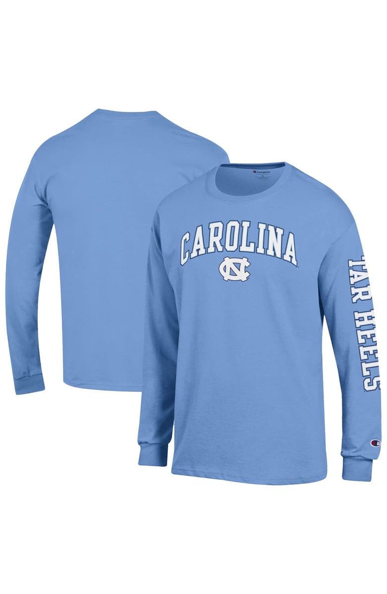 Champion Men's Champion Carolina Blue North Carolina Tar Heels Arch Over Logo 2-Hit Long Sleeve T-Shirt, Main, color, Light Blue