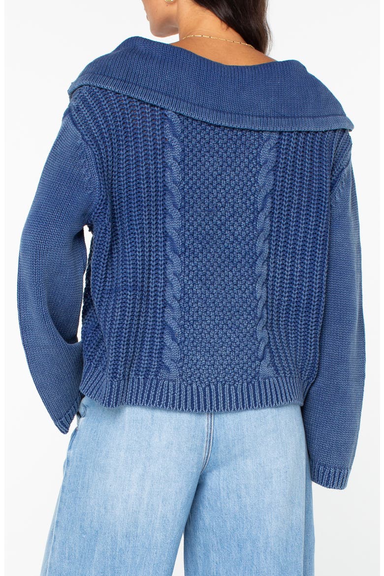 Fair Winds Cotton Lace-Up Sweater, Alternate, color, MAZZARINE