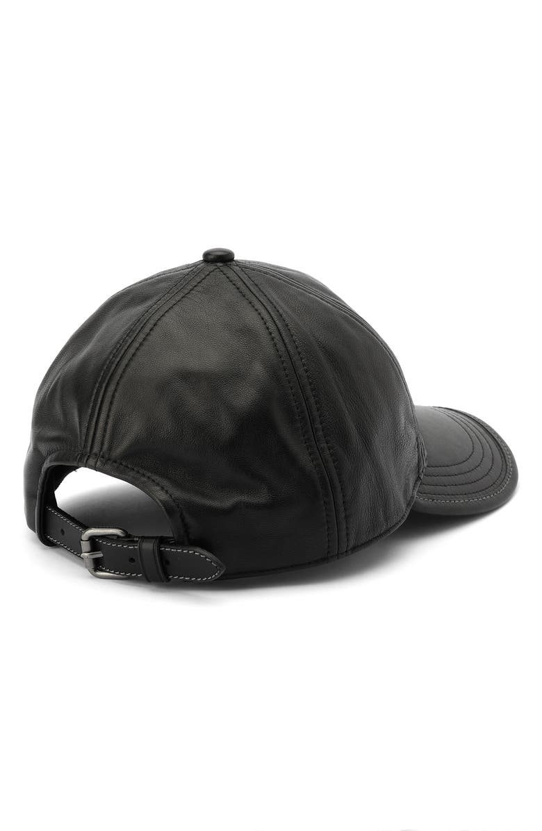 COACH Leather Baseball Cap, Alternate, color, 