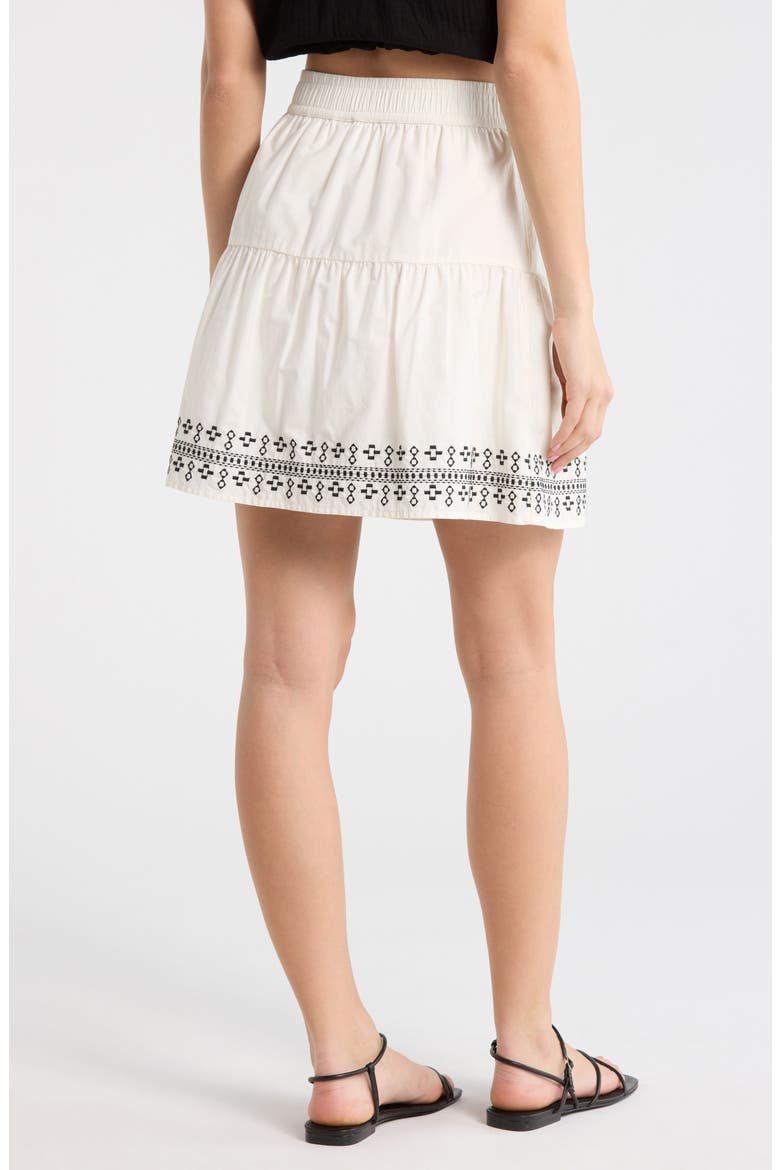 Embroidered Cotton Blend Miniskirt, Alternate, color, IVORY COMBO