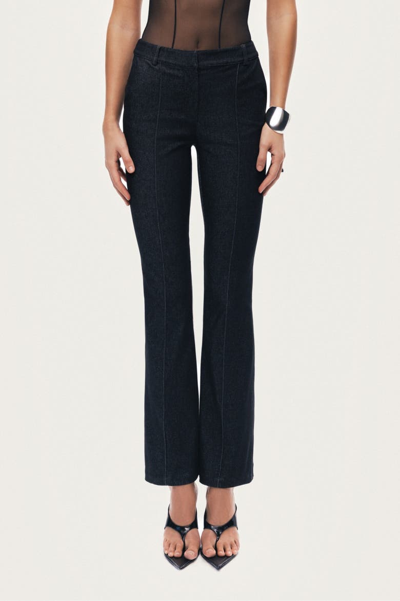 High-Rise Tailored Straight-Leg Pants, Main, color, Black