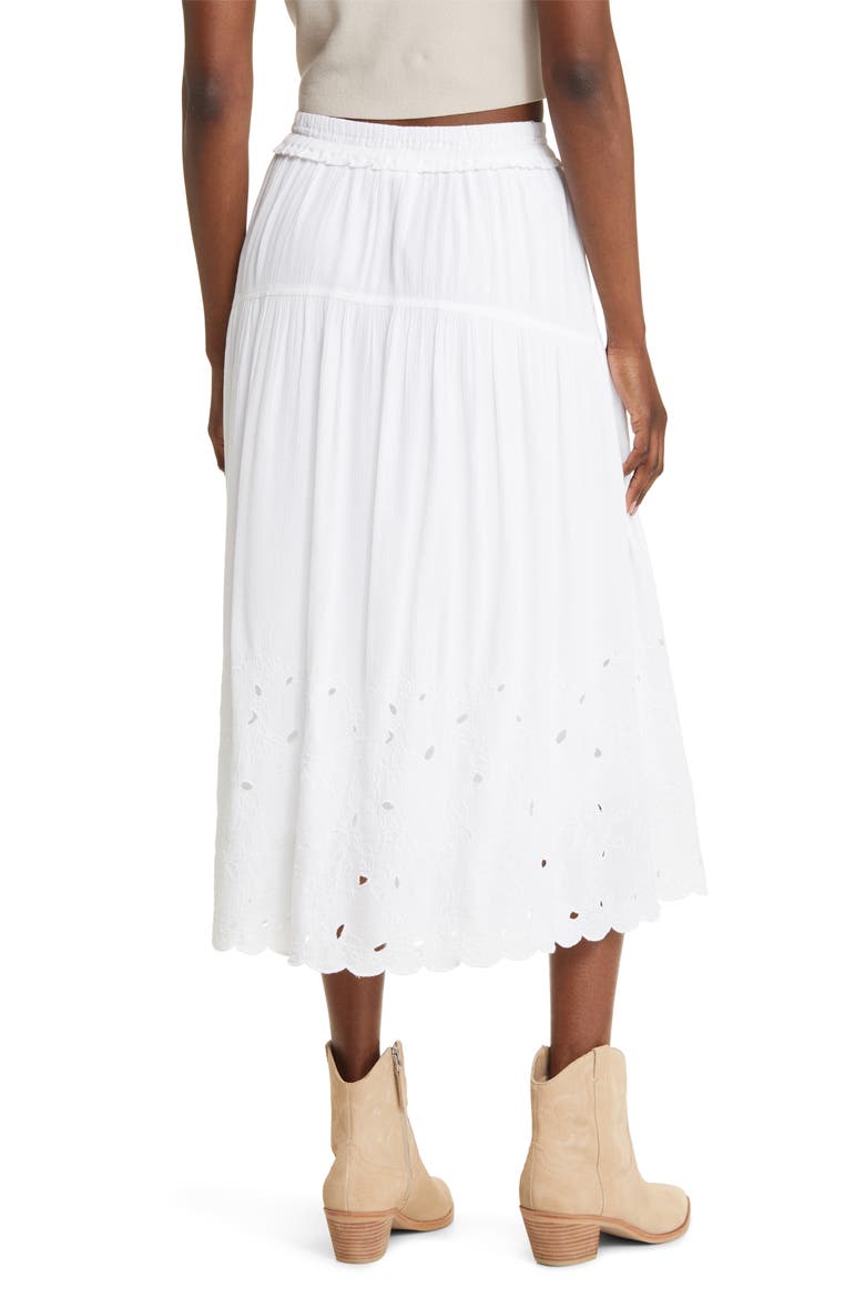 Cotton Blend Eyelet Skirt, Alternate, color, WHITE