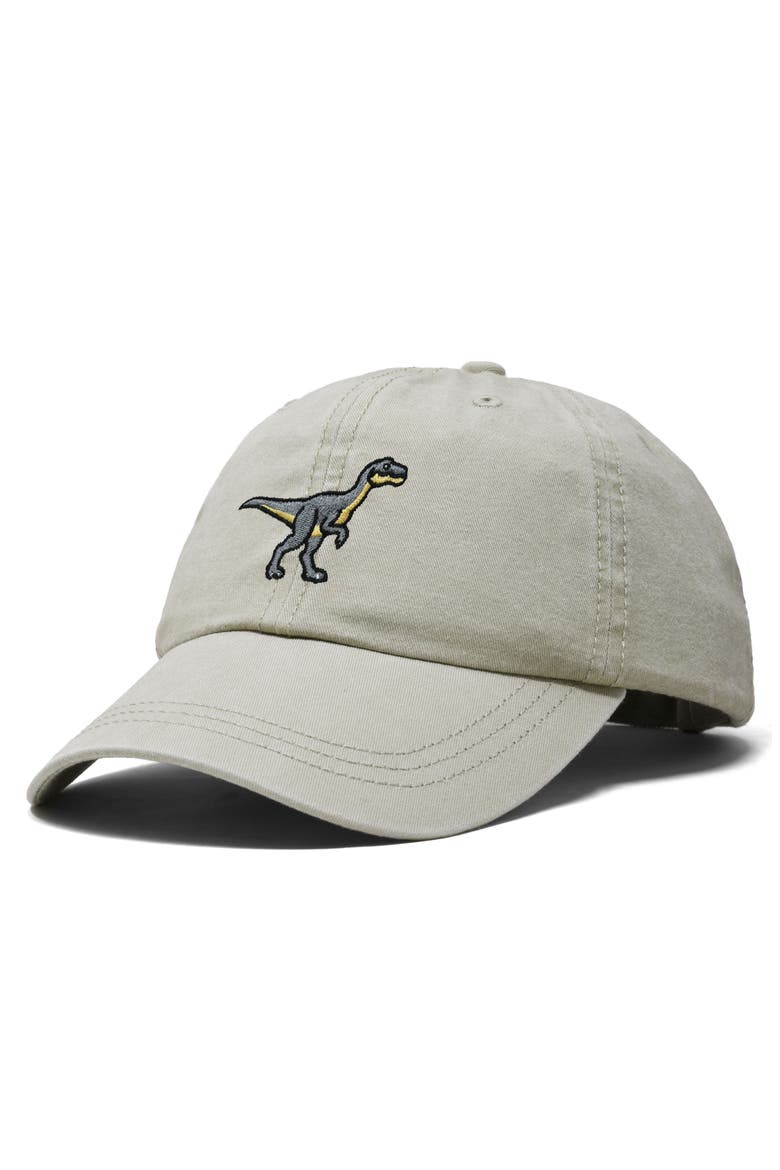 Velociraptor Dad Cap, Alternate, color, Washed Stone White
