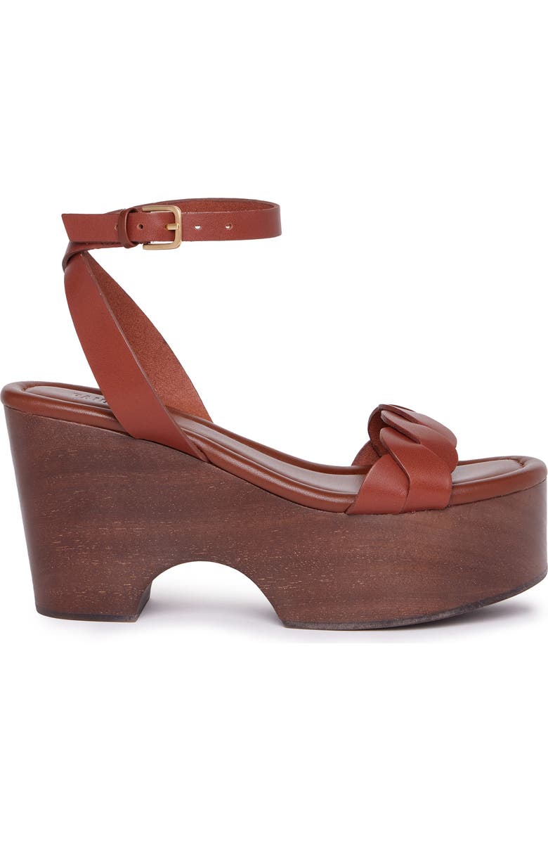 PAIGE Romy Ankle Strap Platform Sandal, Alternate, color, Whisky
