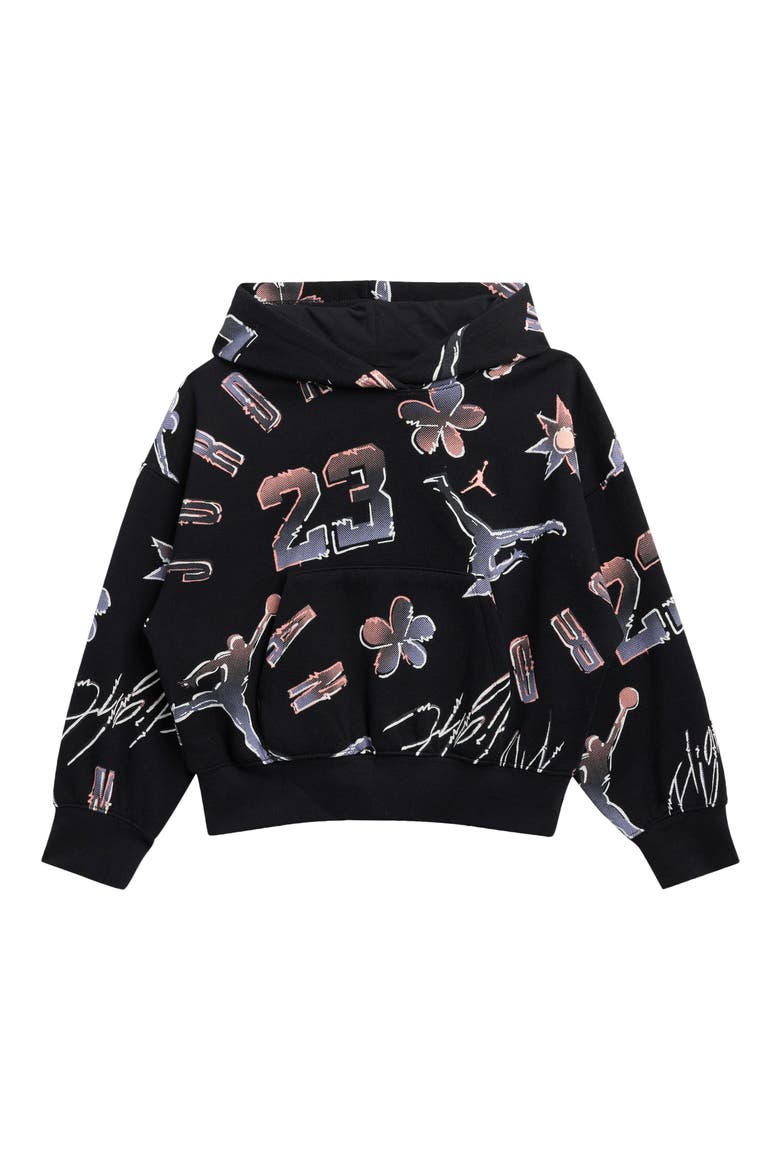 Kids' 23 Throwback Graphic Hoodie, Main, color, BLACK