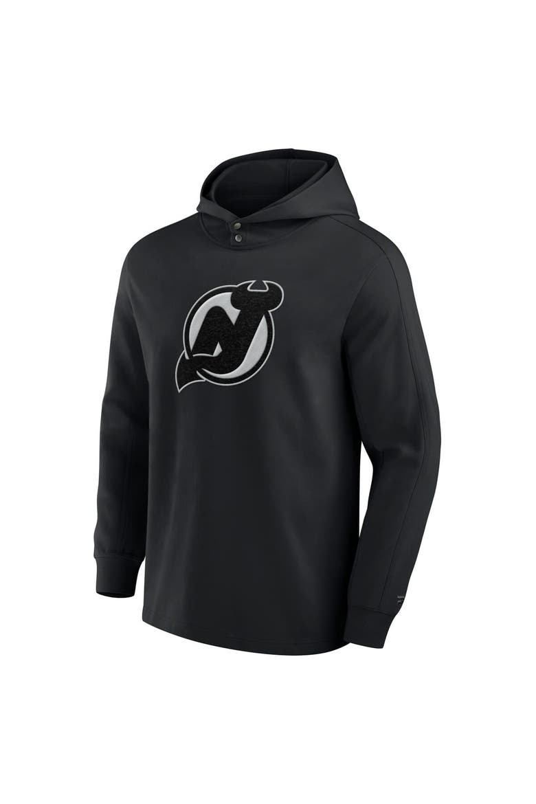 Men's Fanatics Black New Jersey Devils Elements Blaze Tri-Blend Long Sleeve Hoodie T-Shirt, Alternate, color, Black
