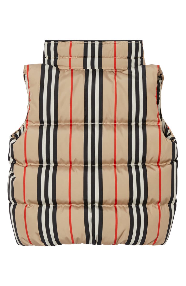 Burberry Leon Stripe Down Hooded Vest, Alternate, color, 