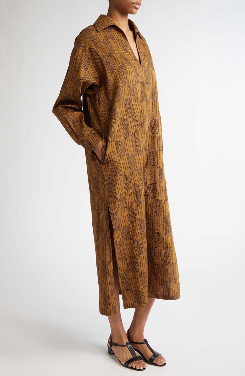 Max Mara Edwige Abstract Print King Sleeve Caftan Dress, Alternate, color, Olive Green