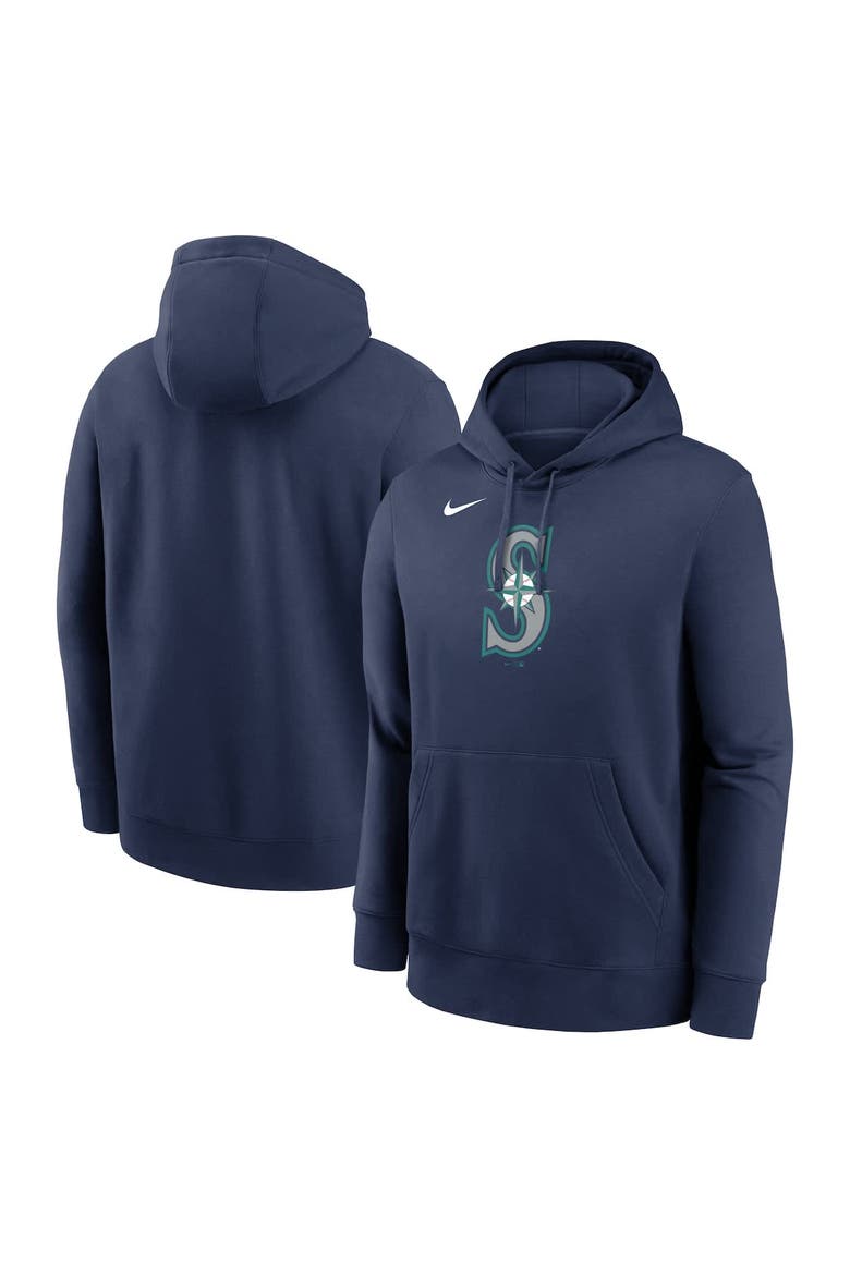 Men's Nike Navy Seattle Mariners Logo Club Fleece Pullover Hoodie, Main, color, Navy