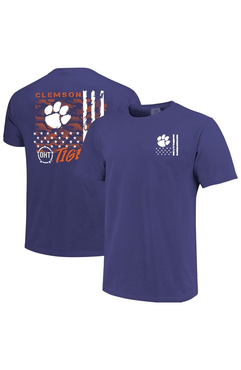 IMAGE ONE Men's Purple Clemson Tigers Comfort Colors OHT Camo Overlay T-Shirt, Main, color, Purple