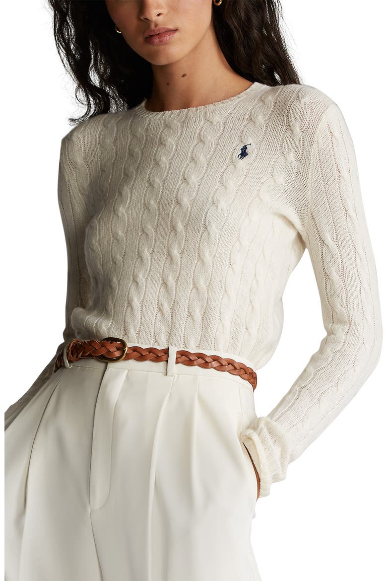 Julianna Wool & Cashmere Cable Sweater, Main, color, CREAM