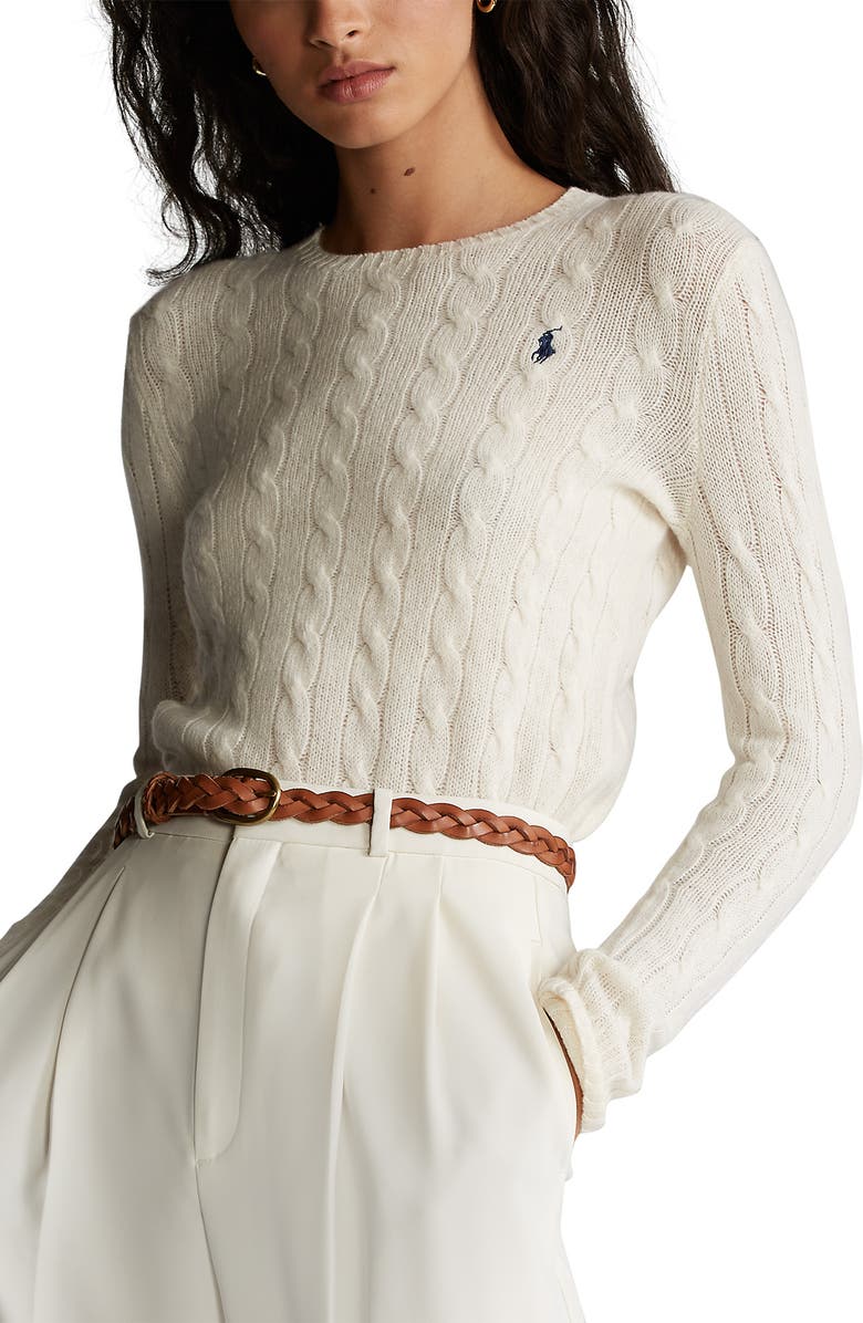Polo Ralph Lauren Julianna Wool & Cashmere Cable Sweater, Main, color,