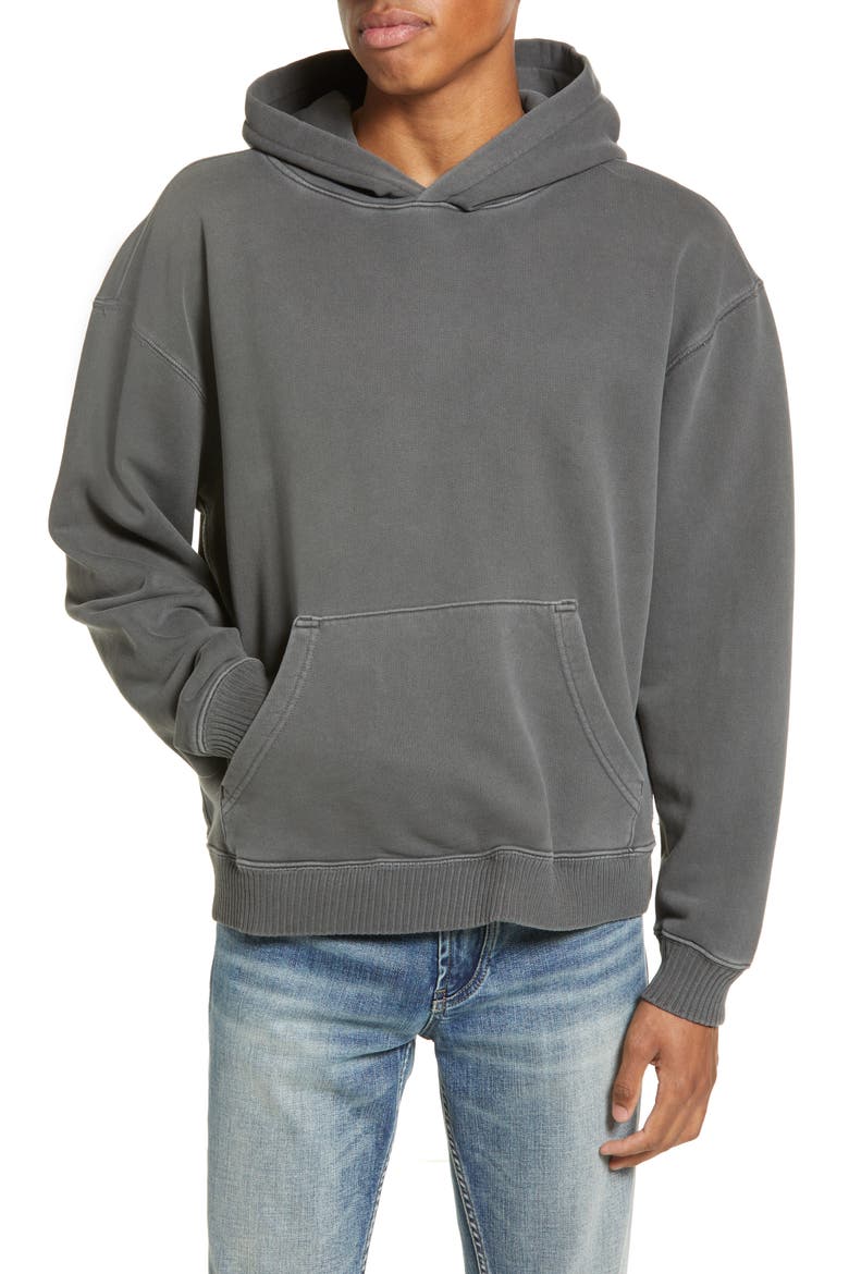 Core Oversize Organic Cotton Brushed Terry Hoodie, Main, color, GREY