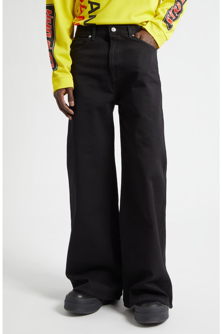 Phat Slouchy Flare Jeans, Main, color, BLACK RINSE