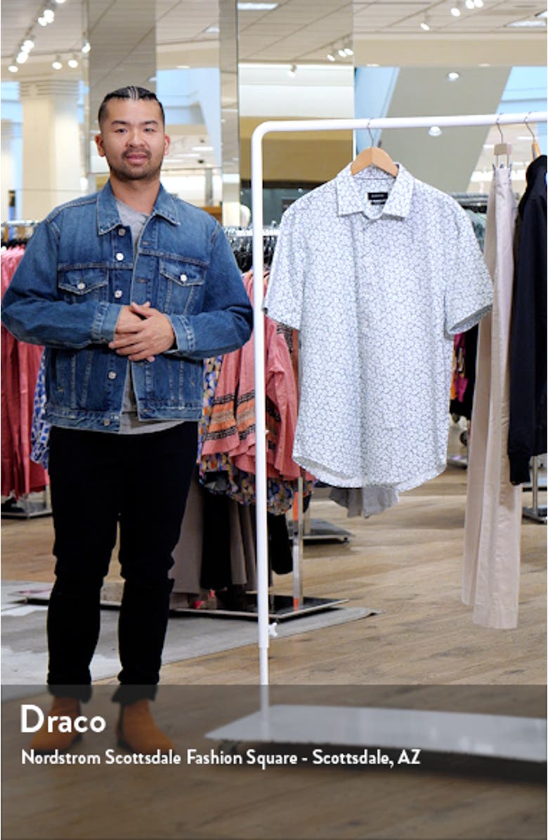 Miles OoohCotton<sup>®</sup> Floral Short Sleeve Button-Up Shirt, sales video thumbnail