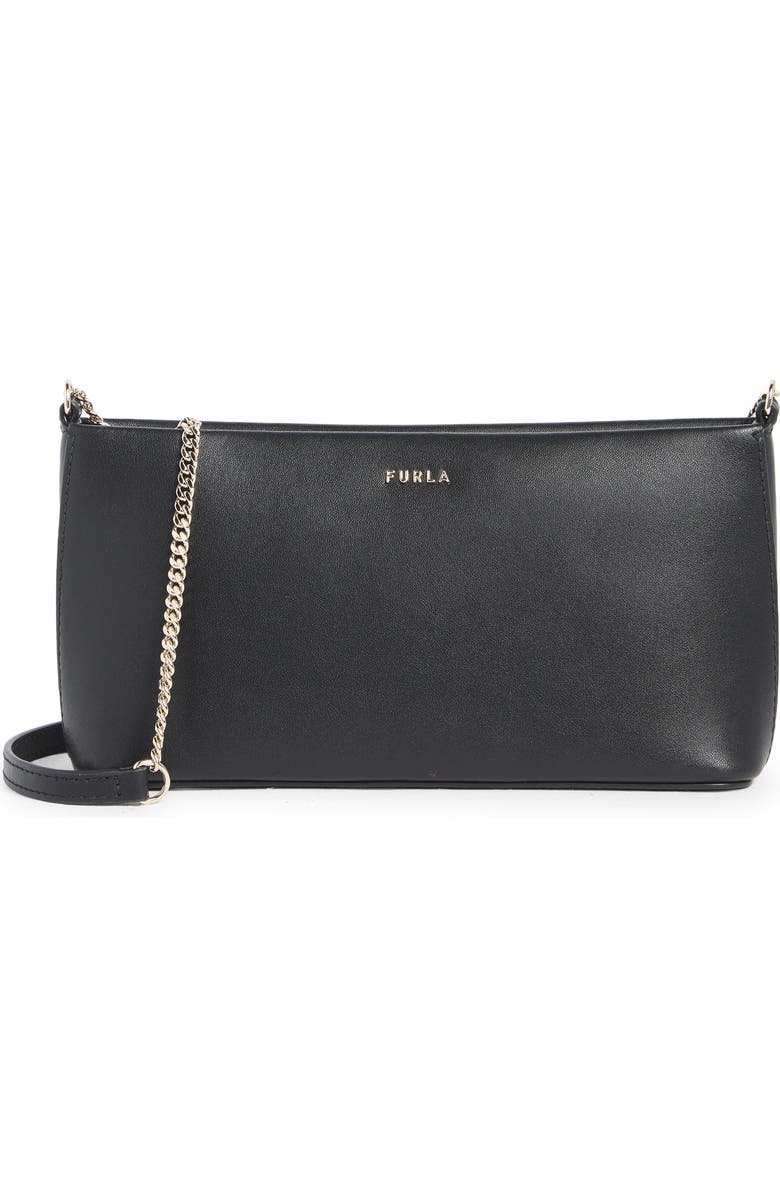 Furla Classic Mini Leather Crossbody Bag, Main, color, Nero