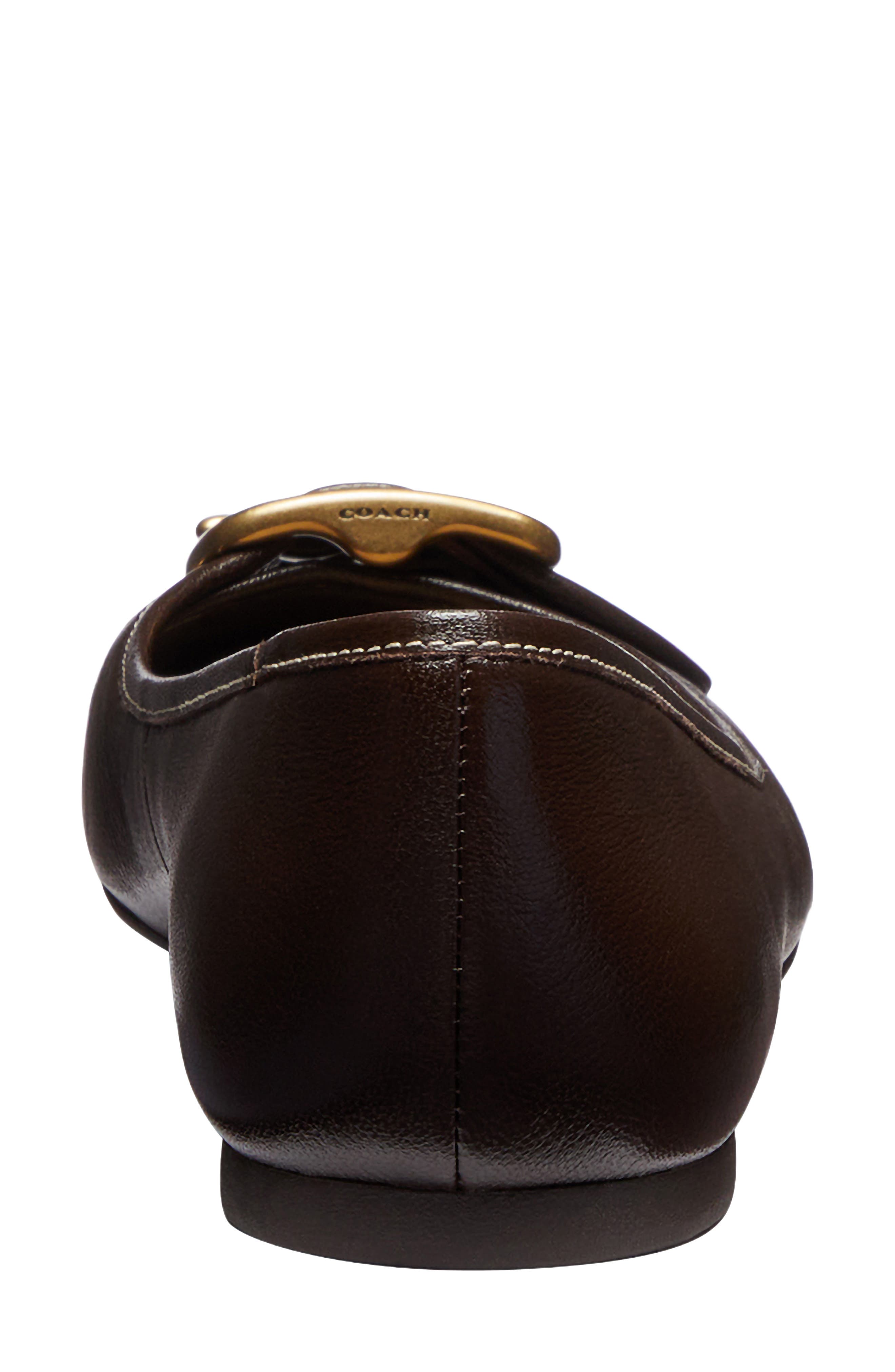 Margot Leather Ballet Flat, Alternate, color, CHOCOLATE