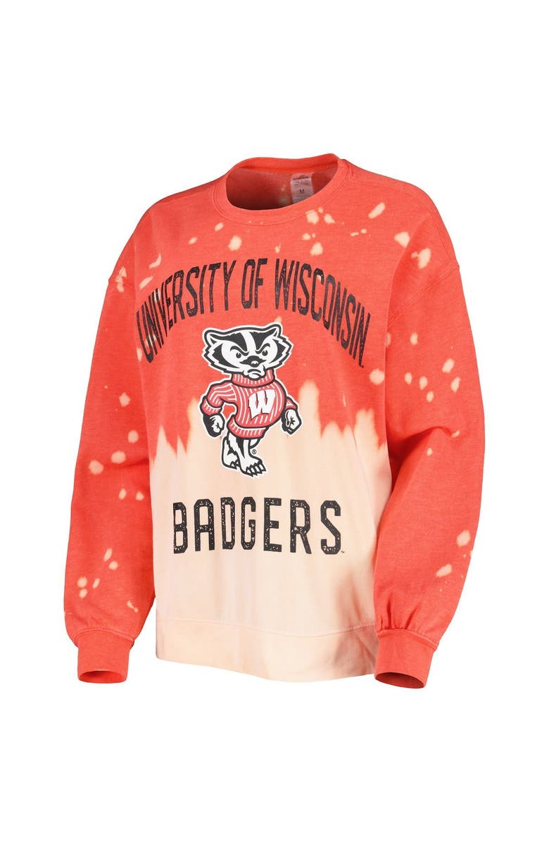 GAMEDAY COUTURE Women's Gameday Couture Red Wisconsin Badgers Twice As Nice Faded Dip-Dye Pullover Sweatshirt, Alternate, color, 