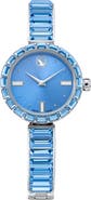 Swarovski Matrix Blue Baguette Crystal Bracelet Watch, 25mm