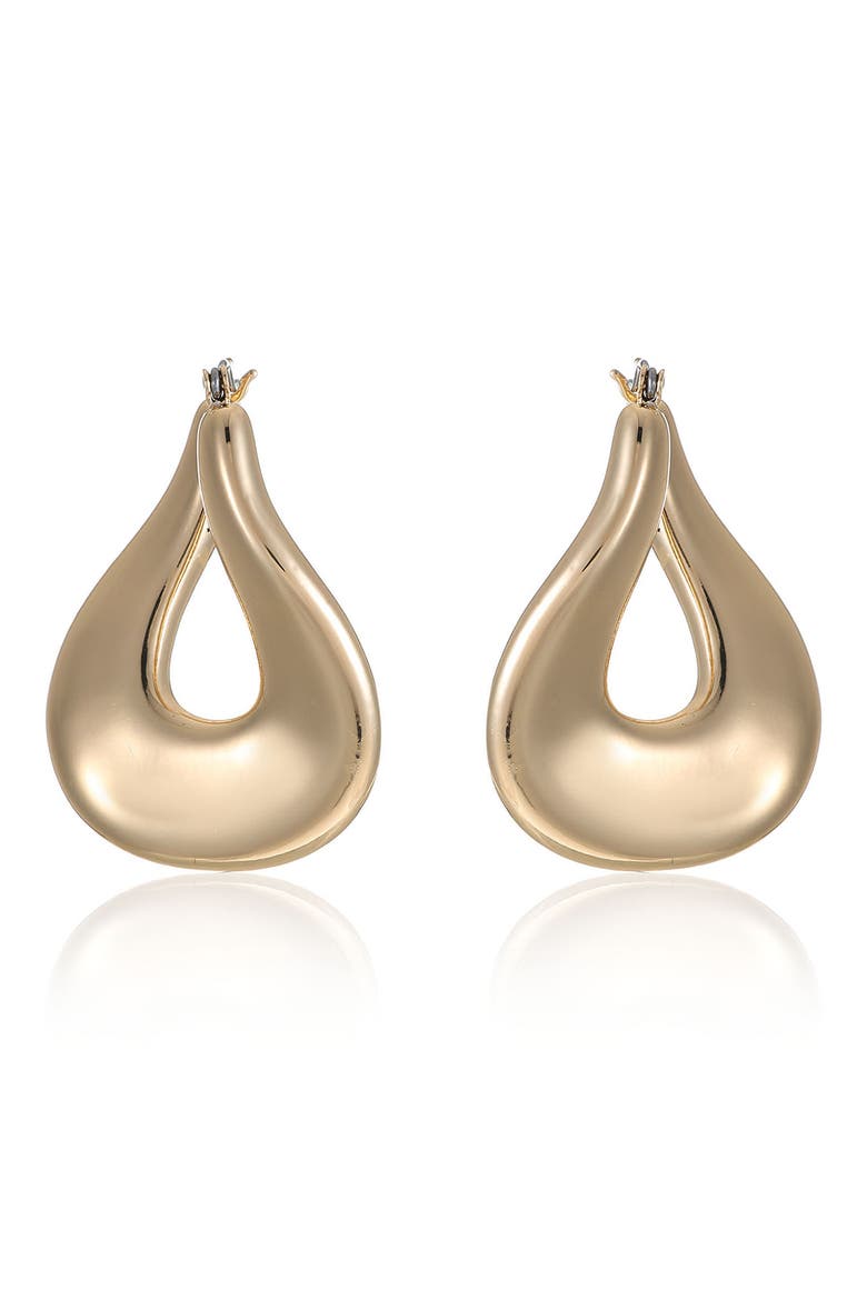 Flat Oval Hoop Earrings, Alternate, color, GOLD