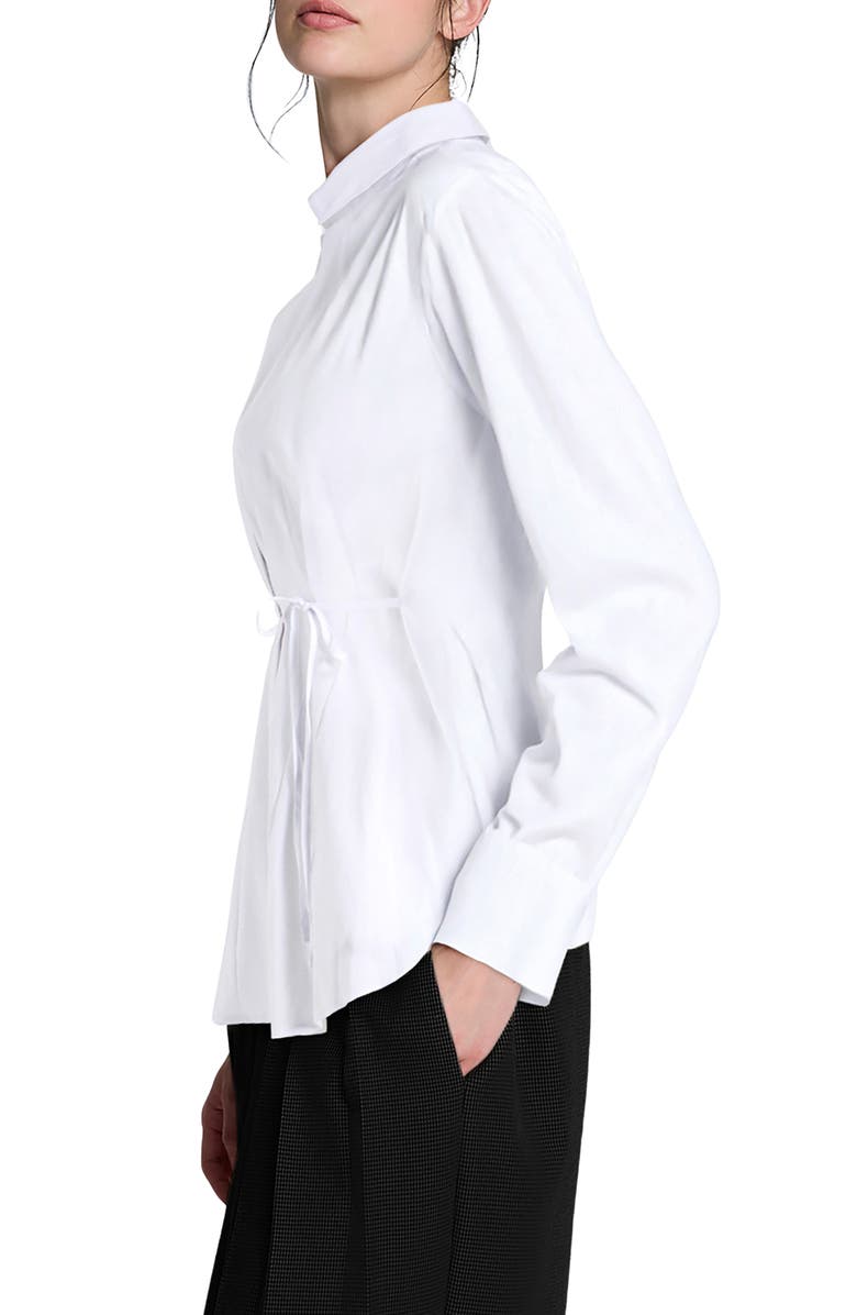 Kenneth Cole Cotton Blend Wrap Top, Alternate, color, Pure White