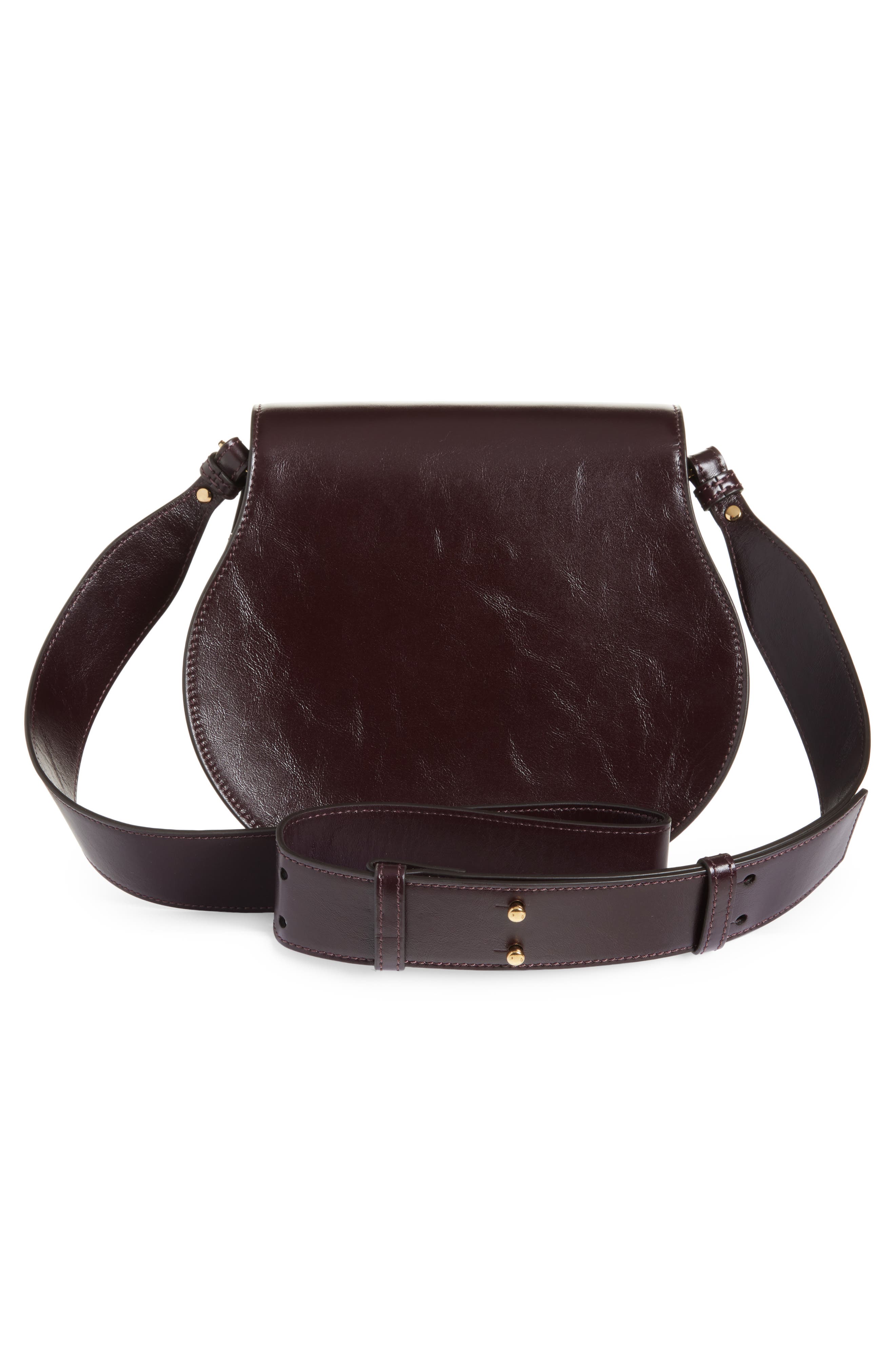 Chloé Medium Marcie Shiny Leather Crossbody Bag, Alternate, color, Auburn Red