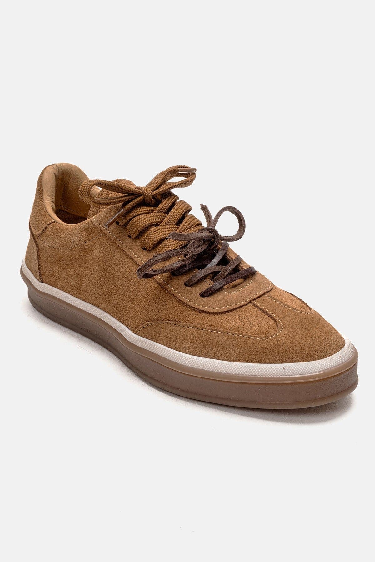 Melle Leather Sneaker, Alternate, color, Cognac Suede