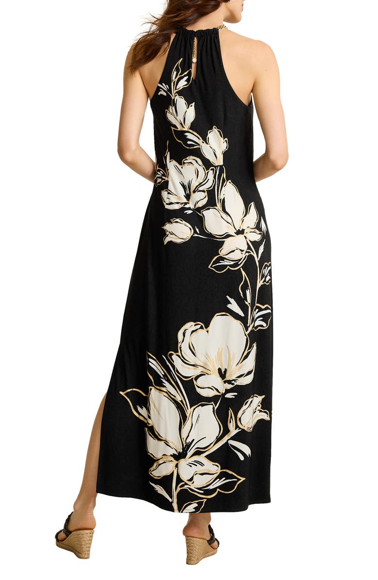 Tommy Bahama Noche Mar Floral Chain Maxi Dress, Alternate, color, Black