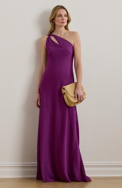 Ralph Lauren Cutout Charmeuse One-shoulder Gown In Pink