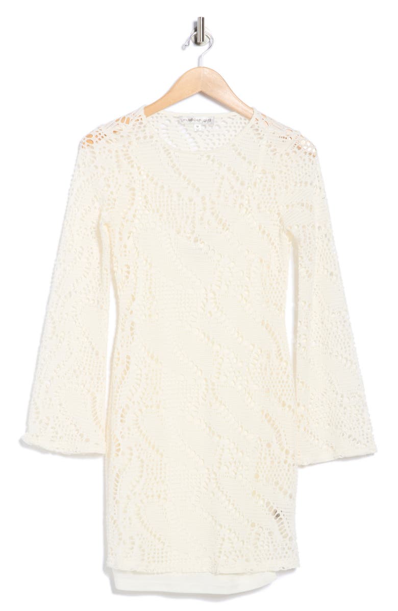 Madden Girl Bell Sleeve Minidress, Alternate, color, 