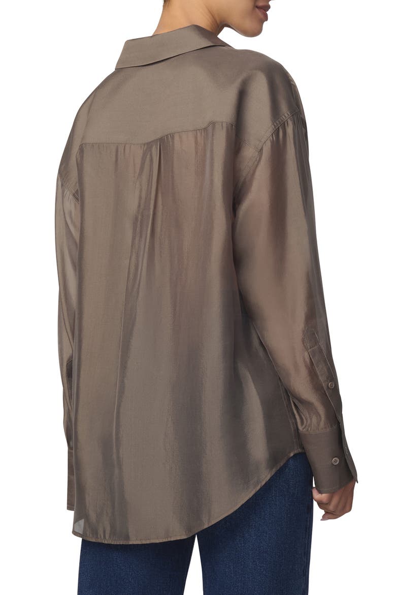 The Organza Boyfriend Shirt, Alternate, color, PORTOBELLO