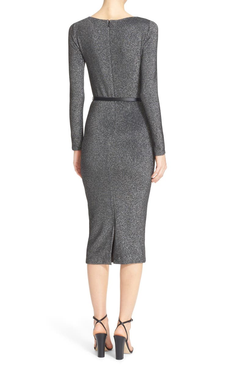Ted Baker London 'Dafney' Metallic Long Sleeve Midi Dress | Nordstrom