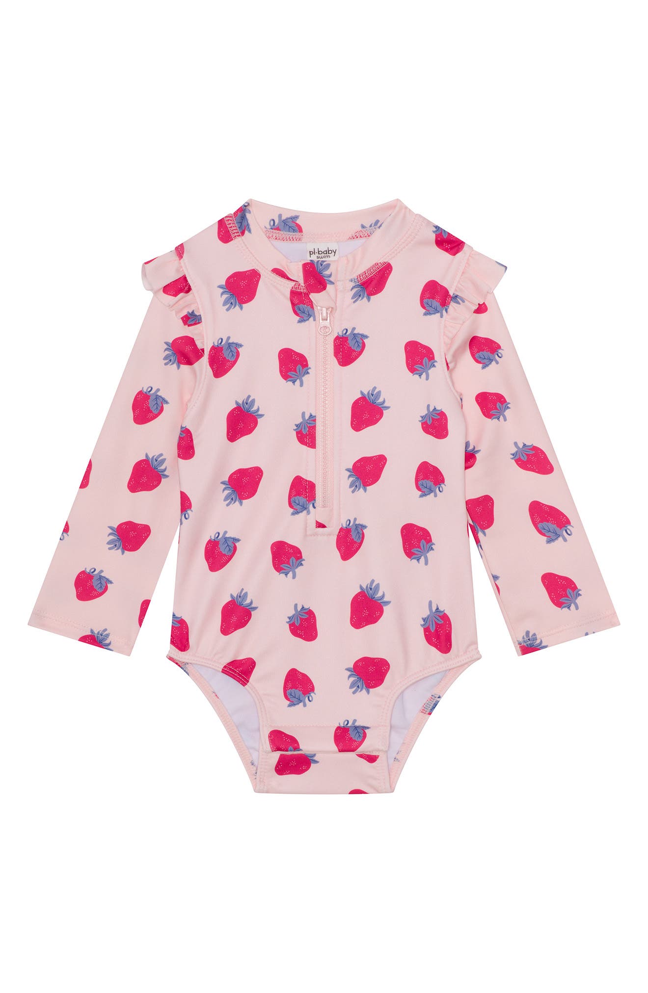 PL Baby by Petit Lem One-Piece Rashguard Swimsuit & Hat Set | Nordstromrack