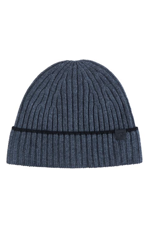 Merino Wool Rib Knit Beanie