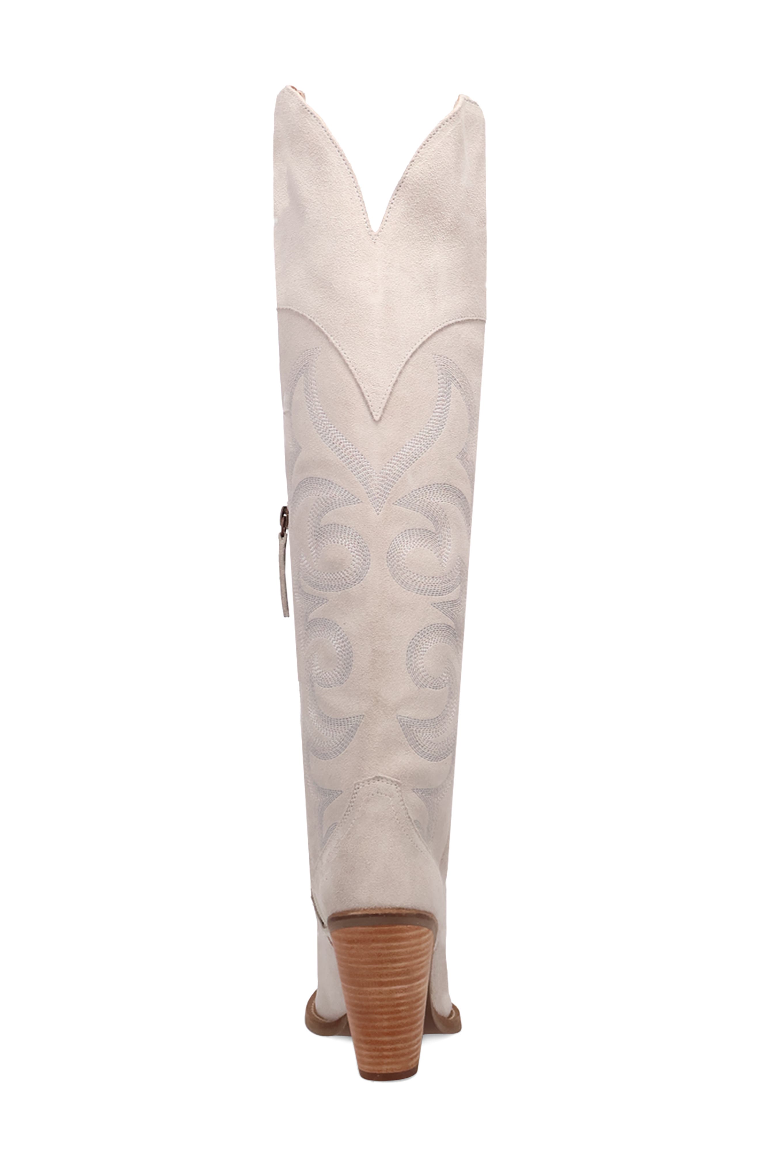Primadonna Pointed Toe Over the Knee Western Boot, Alternate, color, WHITE