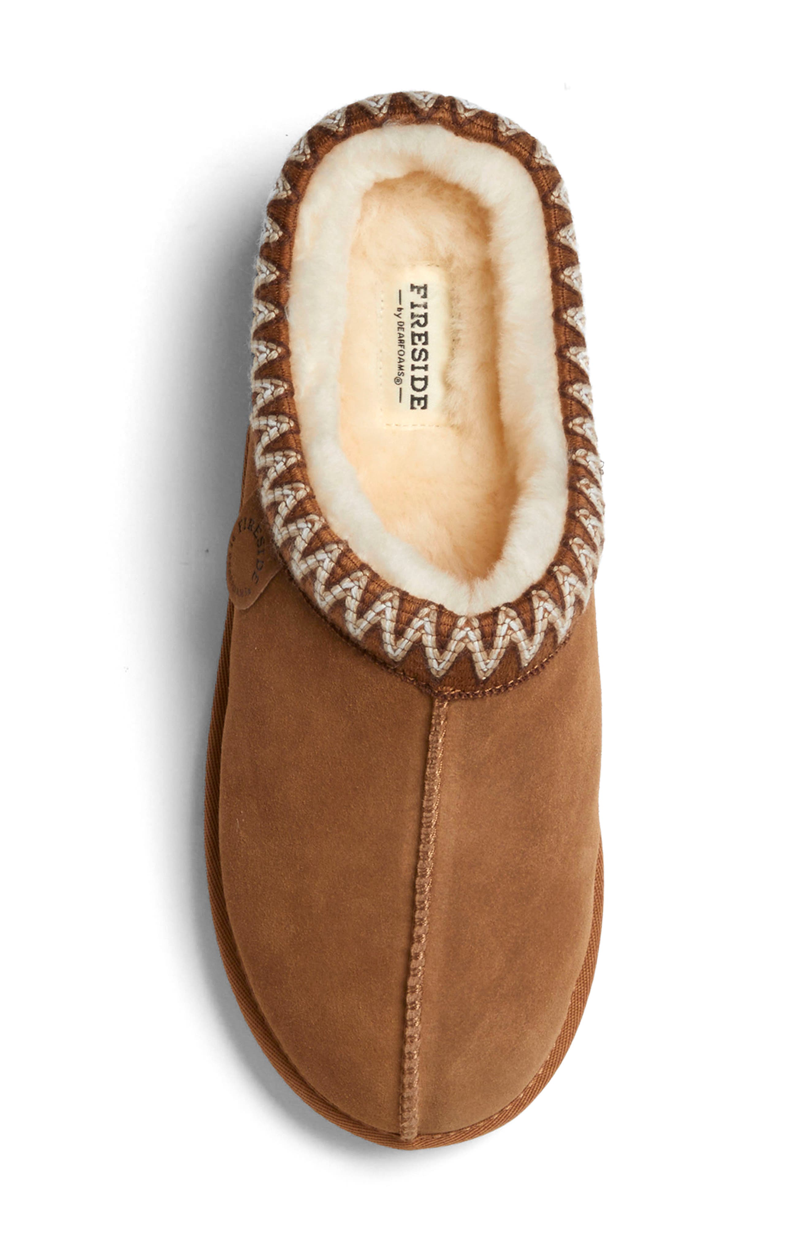 Grafton Genuine Shearling Lined Slipper, Alternate, color, CHESTNUT