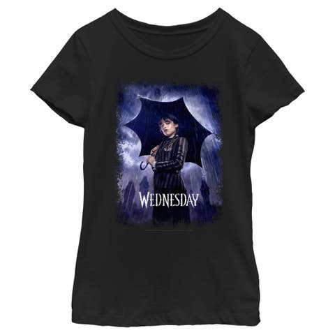 Girl's Wednesday Character Poster  Graphic T-Shirt