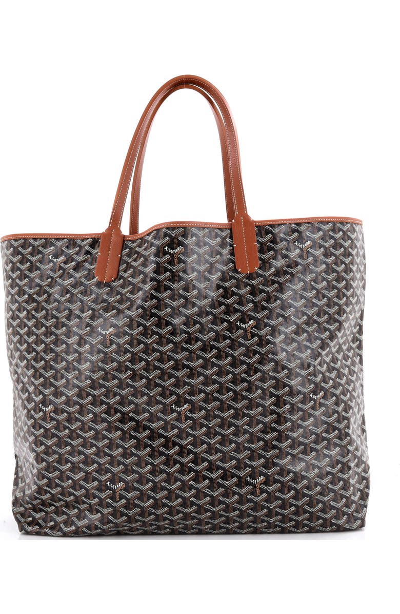 Pre-Owned Goyard Saint Louis Tote Coated Canvas XXL, Main, color, Brown