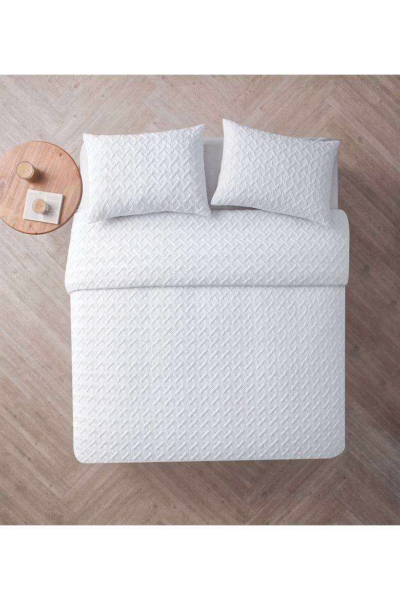 Nina Embossed Comforter Set - Full/Queen, Alternate, color, WHIT1