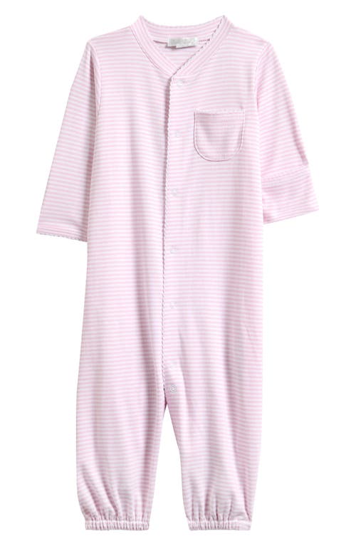 Kissy Kissy Stripes Convertible Pima Cotton Gown In Pink
