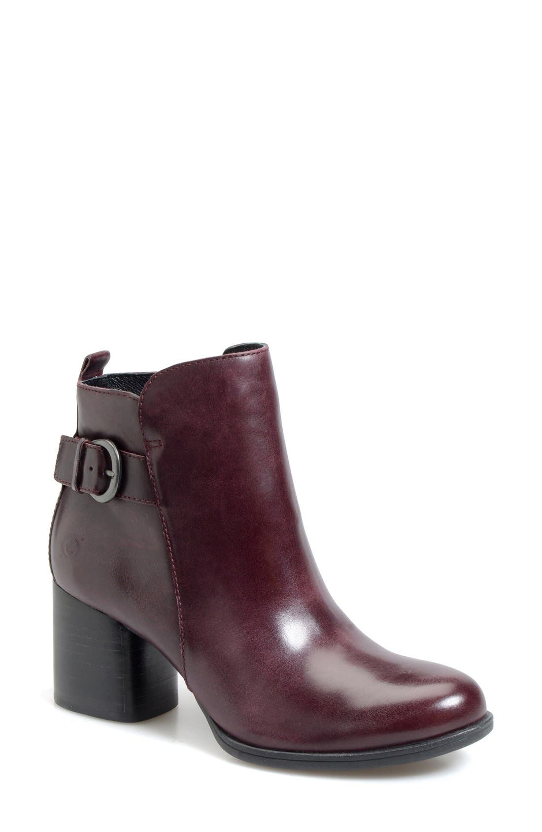 'Gillian' Bootie, Main, color, DARK BURGUNDY LEATHER
