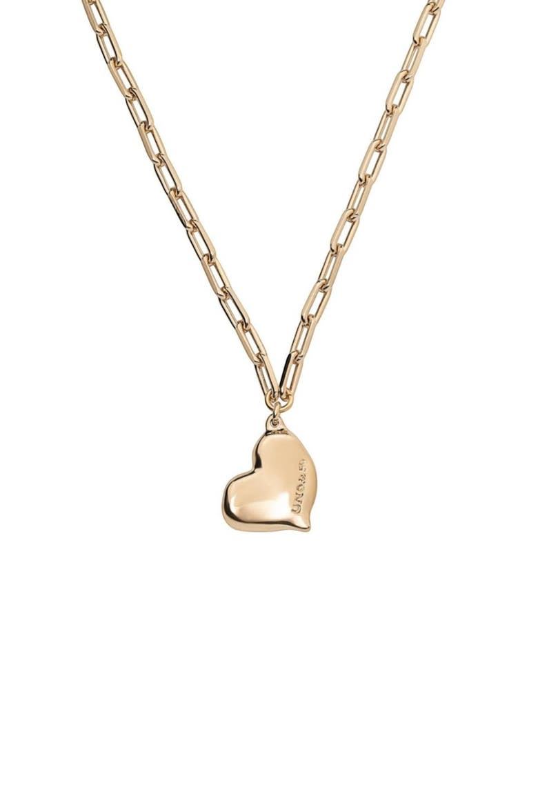 Medium Heart Link Necklace, Alternate, color, Gold