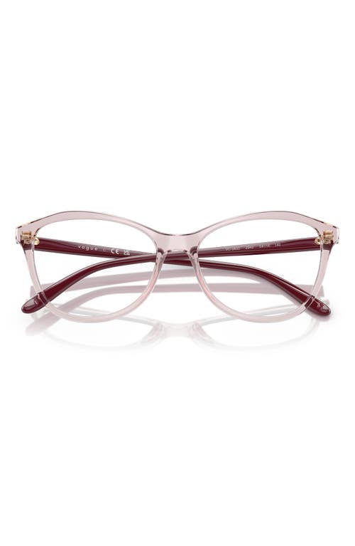 Shop Vogue 54mm Irregular Optical Glasses In Trans Pink